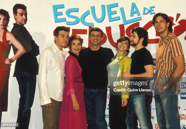 Victoria Abril, Javier Veiga, Neus Asensi and Javier Balaguer in the premiere of the movie 'Seduction school' .