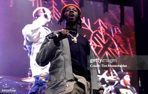 Joey Bada$$ performs during Power 106 FM's Cali Christmas at The Forum on December 16, 2017 in Inglewood, California.