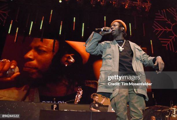 Joey Bada$$ performs during Power 106 FM's Cali Christmas at The Forum on December 16, 2017 in Inglewood, California.