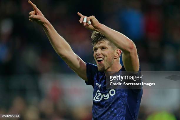 Klaas Jan Huntelaar of Ajax celebrates the victory during the Dutch Eredivisie match between AZ Alkmaar v Ajax at the AFAS Stadium on December 17,...