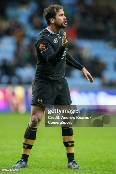 Wasps' Danny Cipriani during the European Rugby Champions Cup match between Wasps and La Rochelle at Ricoh Arena on December 17, 2017 in Coventry,...