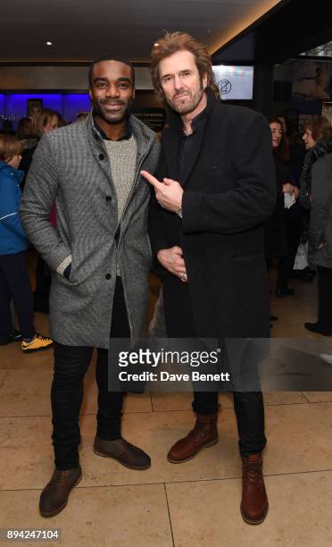 Ore Oduba and Nick Culmer attend the matinee Gala Performance of "Matthew Bourne's Cinderella" at Sadler's Wells Theatre on December 17, 2017 in...