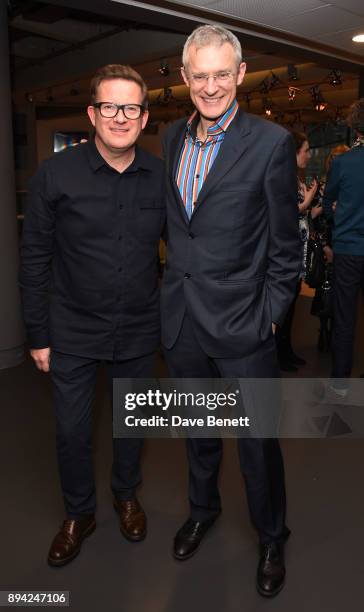 Matthew Bourne and Jeremy Vine attend the matinee Gala Performance of "Matthew Bourne's Cinderella" at Sadler's Wells Theatre on December 17, 2017 in...