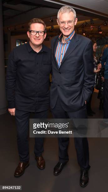 Matthew Bourne and Jeremy Vine attend the matinee Gala Performance of "Matthew Bourne's Cinderella" at Sadler's Wells Theatre on December 17, 2017 in...