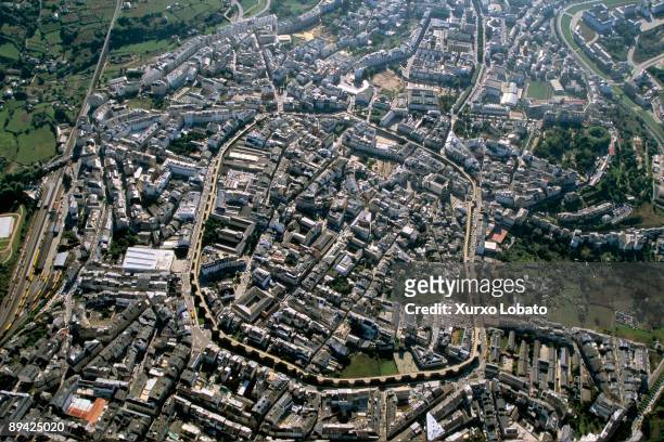 Galicia from the air. Lugo. Administrative and religious capital of the Roman monastery of Lucus Augusti. It was a metropolitan centre and bishopric...