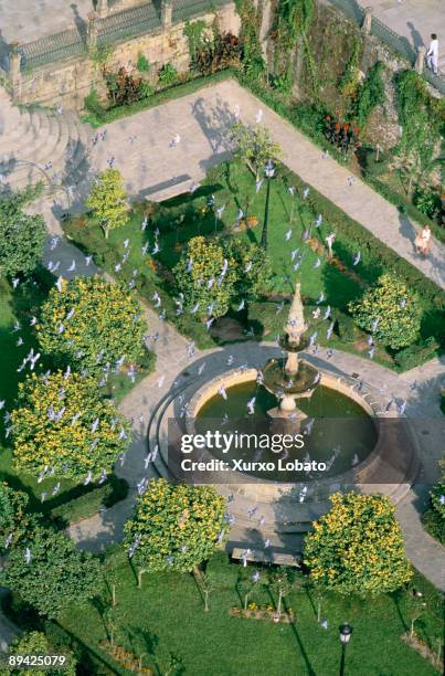 Galicia from the air. San Francisco Park, in Pontevedra. The names of the streets in Pontevedra remind us of the presence of guilds and craftsmen...