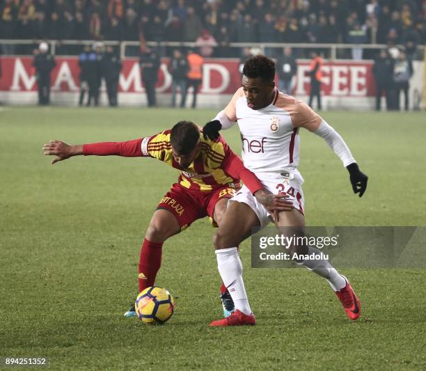 Rodriguez of Galatarasay in action during a Turkish Super Lig soccer match between Evkur Yeni Malatyaspor and Galatasaray at Yeni Malatya Stadium in...