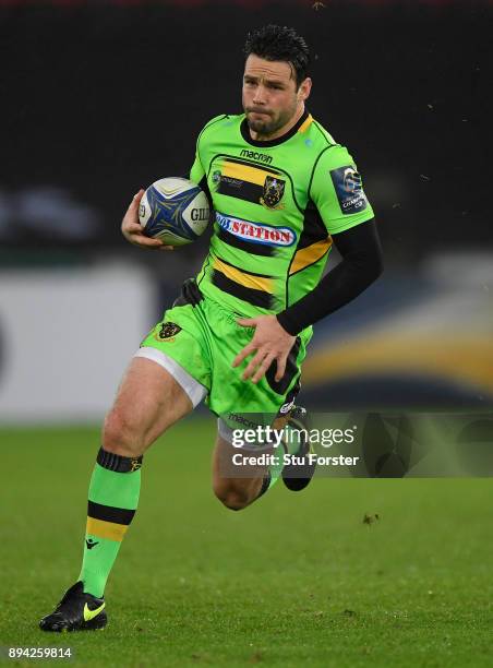 Saints player Ben Foden in action during the European Rugby Champions Cup match between Ospreys and Northampton Saints at Liberty Stadium on December...