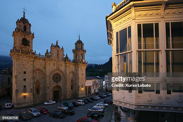 galicia. lugo. mondonedo. old and historic city of mondonedo. cathedral. - mondonedo stock pictures, royalty-free photos & images