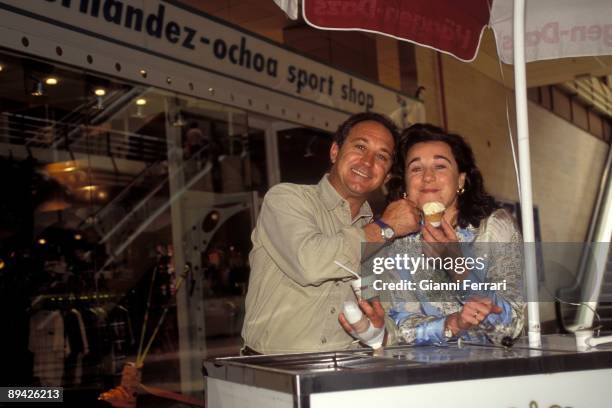 Spain. Portrait of the skier Francisco Fernandez Ochoa , with his sister Blanca.
