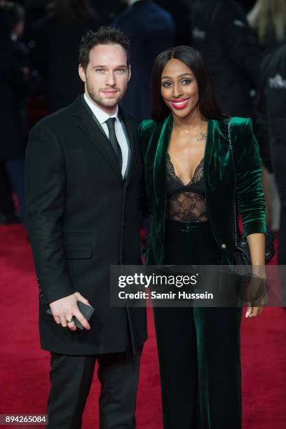 Josh Ginnelly and Alexandra Burke attends the European Premiere of 'Star Wars: The Last Jedi' at Royal Albert Hall on December 12, 2017 in London,...