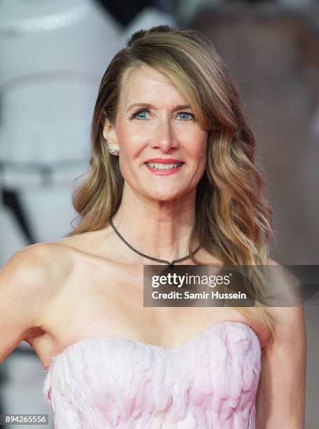 Laura Dern attends the European Premiere of 'Star Wars: The Last Jedi' at Royal Albert Hall on December 12, 2017 in London, England.