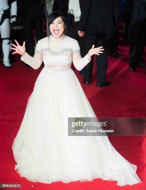 Kelly Marie Tran attends the European Premiere of 'Star Wars: The Last Jedi' at Royal Albert Hall on December 12, 2017 in London, England.