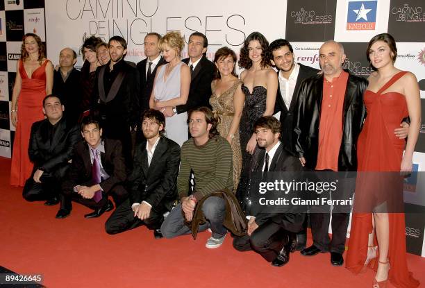 November 30,2006 Kilepolis, Madrid The team of the actors interpret of the movie 'Summer Rain' in the premiere of the movie with Antonio Banderas and...