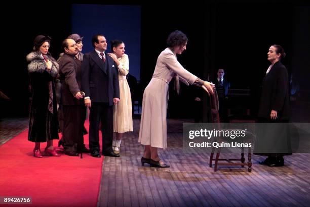 November 21, 2006. Valle Inclan Theater, Madrid, Spain. Dress rehearsal of the paly of Luigi Pirandello 'It Is So! ', with scenography of Andrea D'...