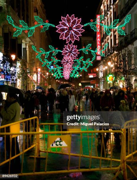 Madrid In the image, Christmas lighting of the street Arenal.