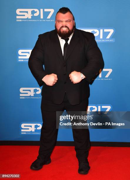 Eddie Hall during the red carpet arrivals for BBC Sports Personality of the Year 2017 at the Liverpool Echo Arena.