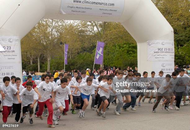 April 2007. Retiro Park, Madrid, Spain. Children race. Gianni Ferrari / COVER