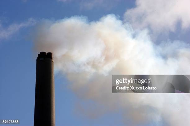 As Pontes, A Coruna, Spain. Coal-fired power station of Endesa. Pollution.