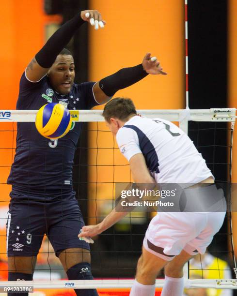 Yoandy Leal Hidalgo , Mariusz Wlazly , during FIVB Volleyball Men's World Championship 3rd place match, between Skra Belchatow and Sada Cruzeiro on...