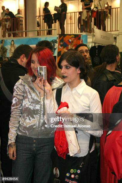 Madrid. Casa de Campo Fairground . Noviembre 2004 Madrid Comic Book and Manga Fair Young people participating in a cosplay contest. Cosplay is a kind...