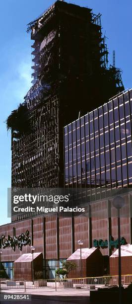 Windsor Tower Fire. Madrid . State of the Windsor building after the fire.