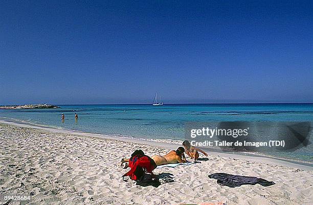 Nudist beach in Levante, Formentera