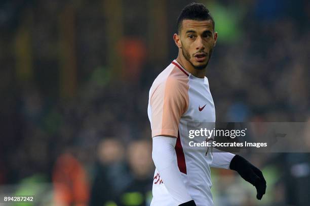 Younes Belhanda of Galatasaray during the Turkish Super lig match between Malatyaspor v Galatasaray at the Malatya Arena on December 17, 2017 in...