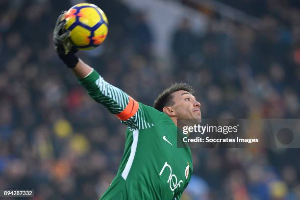 Fernando Musiera of Galatasaray during the Turkish Super lig match between Malatyaspor v Galatasaray at the Malatya Arena on December 17, 2017 in...