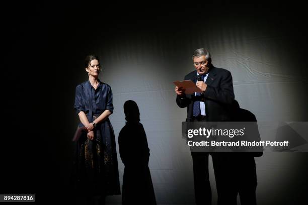 President of the Event, Angelique Motte and President of AROP Jean-Louis Beffa present the 32th "Reve d'Enfants" : Charity Gala at Opera Bastille on...