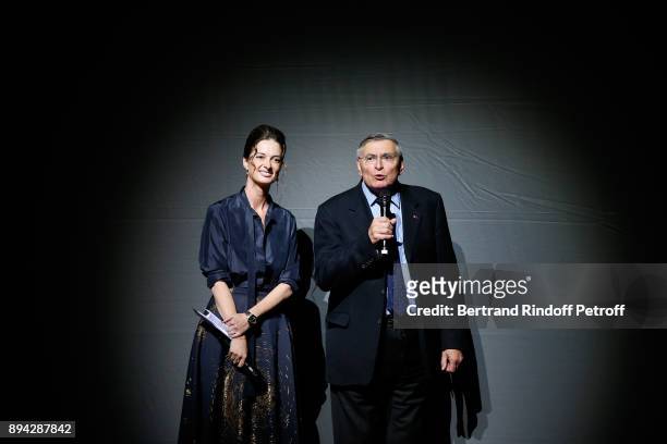 President of the Event, Angelique Motte and President of AROP Jean-Louis Beffa present the 32th "Reve d'Enfants" : Charity Gala at Opera Bastille on...