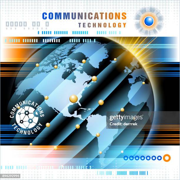 global communications - earth sunrise stock illustrations