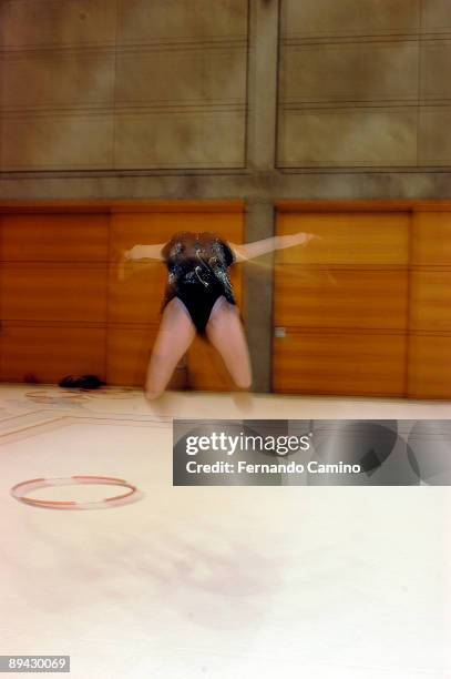Madrid. Barbara Gonzalez, gymnast of the Spanish Olympic Team.