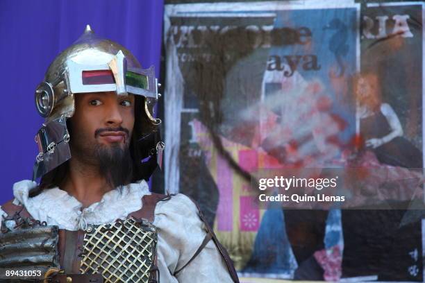 Madrid, Spain. Filming of an audio-visual for the spectacle 'DQ....pasajero en transito', in which the dancer Rafael Amargo is the character of...