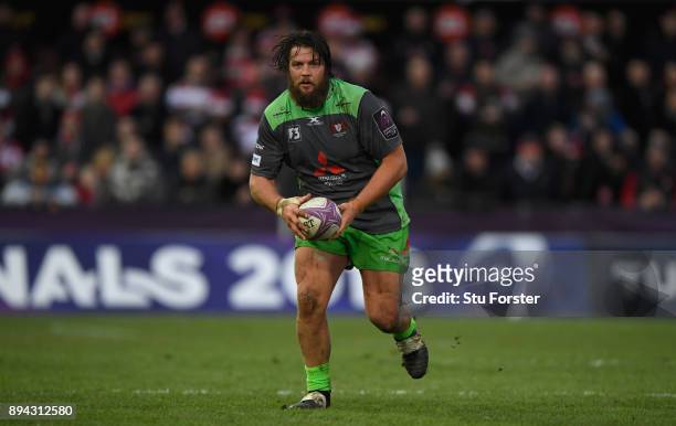 Gloucester prop Josh Hohneck in action during the European Rugby Challenge Cup match between Gloucester Rugby and Zebre at Kingsholm on December 16,...