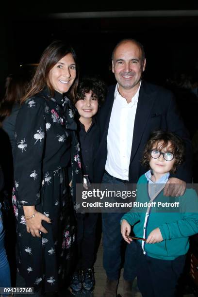 Member of the "Reve d'enfants" committee, Karine Journo, her husband Philippe Journo and their sons Joachim and Eliott attend the 32th "Reve...