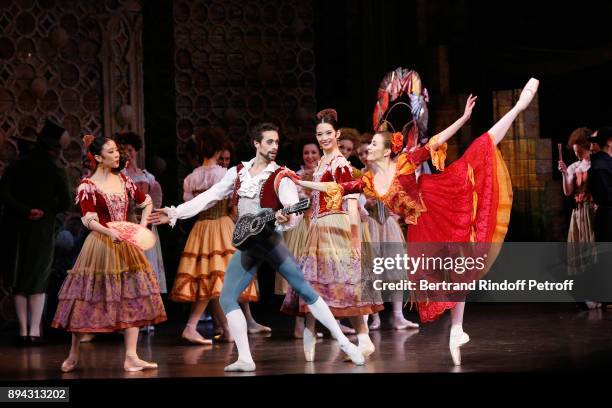 Star Dancers Mathias Heymann and Ludmila Pagliero performs in "Don Quichotte" during the 32th "Reve d'Enfants" : Charity Gala at Opera Bastille on...