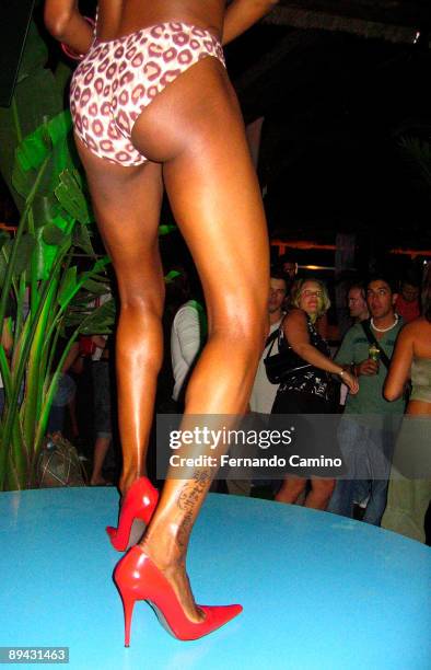 June 16, 2005. Pozuelo de Alarcon, Madrid . Inauguration of a new summer terrace in Madrid. This is a exotic terrace with a zone of bali beds and a...