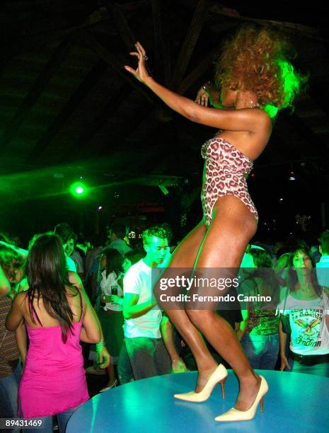 June 16, 2005. Pozuelo de Alarcon, Madrid . Inauguration of a new summer terrace in Madrid. This is a exotic terrace with a zone of bali beds and a...