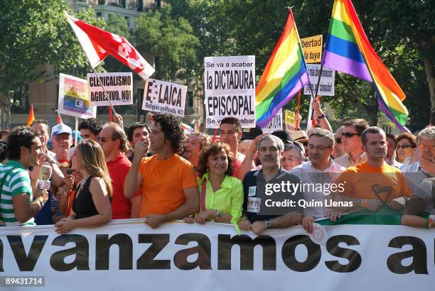 July 02, 2005. Madrid, Spain. Day of the Pride Gay. Parade. This year, the gays and lesbians collective celebrated the law that authorizes the...