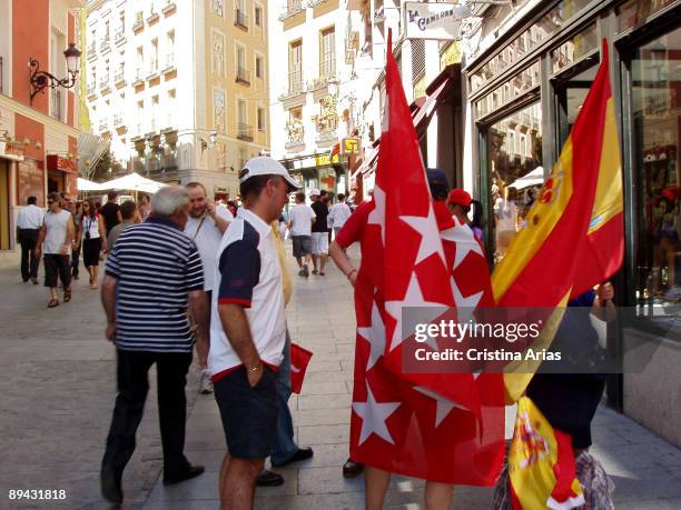 Plaza Mayor. Madrid . Hundreds of people had packed the Plaza Mayor in Madrid from early morning to follow the International Olympic Committee vote...