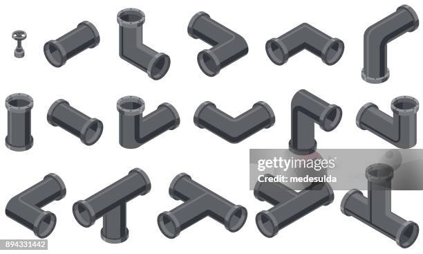 illustrazioni stock, clip art, cartoni animati e icone di tendenza di tubi vettoriali isometrici - oleodotto