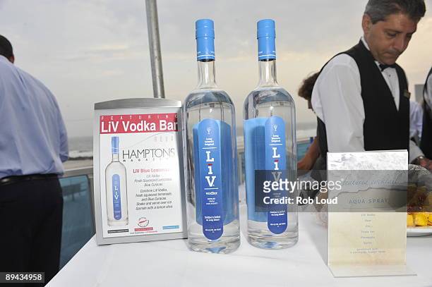 Vodka is served at the opening of AQUA Luxury Oceanfront Condominiums presented by Hamptons Magazine at AQUA Luxury Oceanfront Condominiums on July...