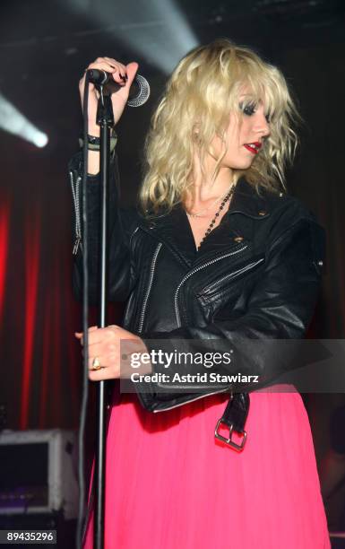 Actress Taylor Momsen and her band The Pretty Reckless perform at her 16th birthday party presented by MySpace at Hiro Ballroom at The Maritime Hotel...