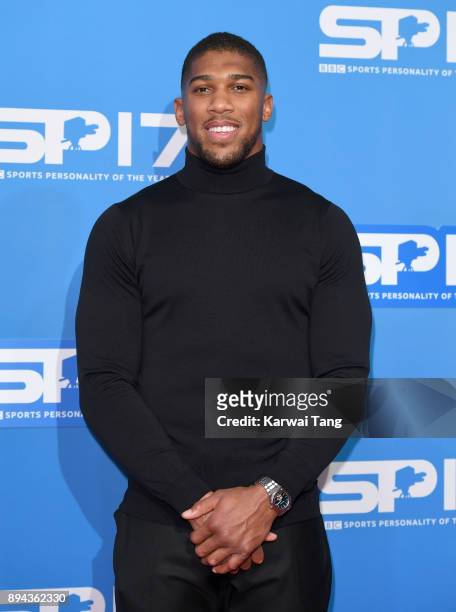 Anthony Joshua attends the BBC Sports Personality of the Year 2017 Awards at the Echo Arena on December 17, 2017 in Liverpool, England.