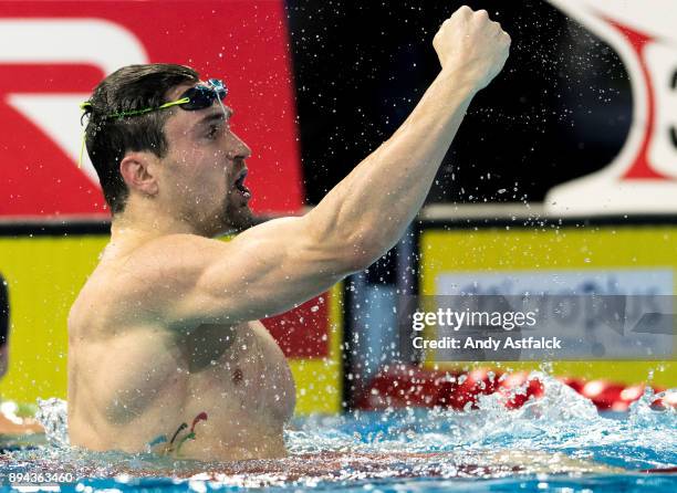 Marco Orsi of Italy during the Men's 100m Individual Medley Final during the European Short Course Swimming Championships on December 17, 2017 in...