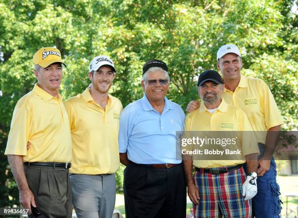 Tom Dreesen, Dave Annable, Lee Trevino, Joe Pesci and Rocco Mediate attend Joe Pesci Celebrity Skins Game at Brook Lake Country Club on July 28, 2009...