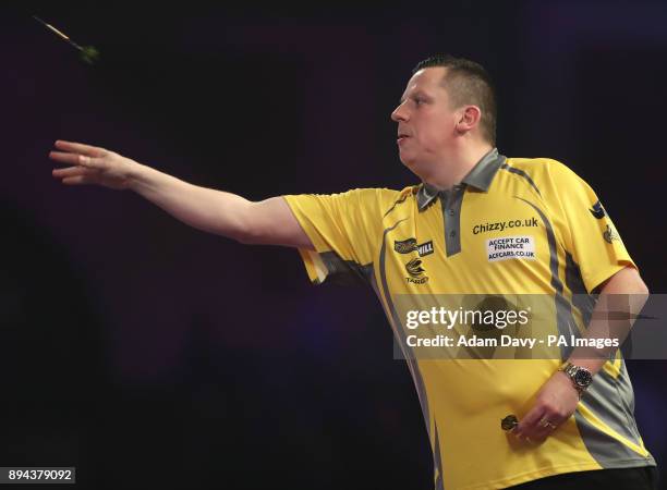 Dave Chisnall during day four of the William Hill World Darts Championship at Alexandra Palace, London.