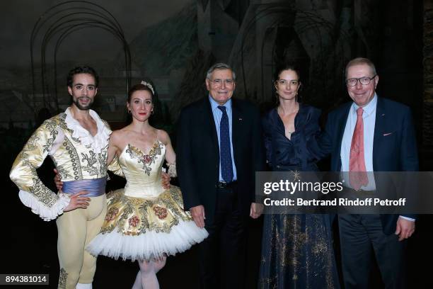 Star dancer Mathias Heymann, Star dancer Ludmila Pagliero, President of AROP Jean-Louis Beffa, President of the Event, Angelique Motte and President...