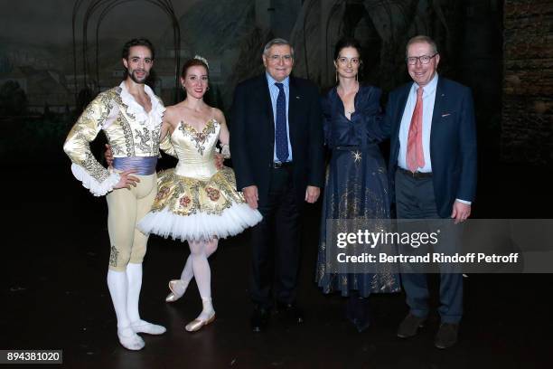 Star dancer Mathias Heymann, Star dancer Ludmila Pagliero, President of AROP Jean-Louis Beffa, President of the Event, Angelique Motte and President...